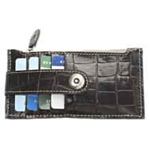 Barrington The Kensington Snap Wallet - Leather in Black Croc Print - Closeouts
