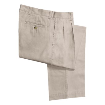 Barry Bricken Enzyme Stonewash Pants - Cotton Twill, Pleated front (For Men) in Stone