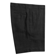 Barry Bricken Solid Linen Shorts - Flat Front (For Men) in Black - Closeouts