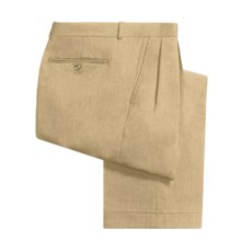 Barry Bricken Striated Gabardine Dress Pants - Cuffed, Pleated Front (For Men) in Tan - Closeouts