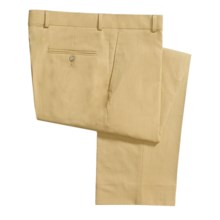 Barry Bricken Striated Gabardine Dress Pants - Wool, Flat Front (For Men) in Tan - Closeouts