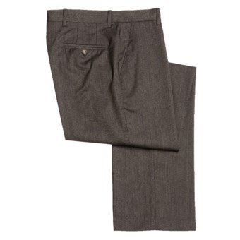 Barry Bricken Wool Dress Pants - Covert Twill, Flat Front (For Men) in Brown/Blue