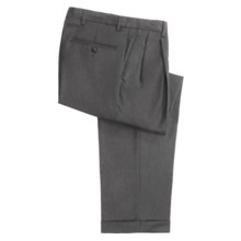 Barry Bricken Wool Flannel Dress Pants - Reverse Pleats (For Men) in Charcoal - Closeouts