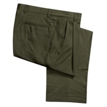 Barry Bricken Wool Gabardine Dress Pants - Pleated (For Men) in Olive - Closeouts