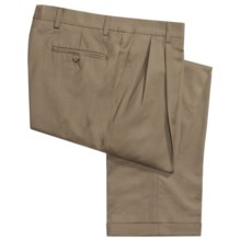 Barry Bricken Wool Gabardine Pants - Pleats, Cuffs (For Men) in Dark Taupe - Closeouts
