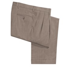 Barry Bricken Wool Gabardine Pants - Pleats, Cuffs (For Men) in Tan Heather - Closeouts