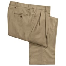 Barry Bricken Wool Gabardine Pants - Pleats, Cuffs (For Men) in Taupe - Closeouts