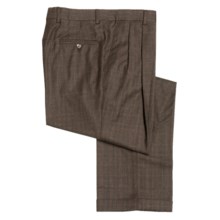 Barry Bricken Wool Plaid Dress Pants - Pleated (For Men) in Brown - Closeouts