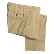 Barry Bricken Wool Stripe Dress Pants - Pleats (For Men) in Tan - Closeouts