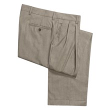 Barry Bricken Wool Tic Weave Pants - Double Reverse Pleats (For Men) in Taupe - Closeouts