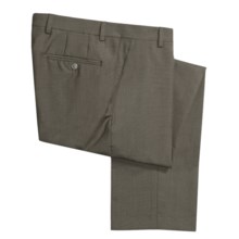 Barry Bricken Wool Tic Weave Pants - Flat Front (For Men) in Charcoal/White - Closeouts
