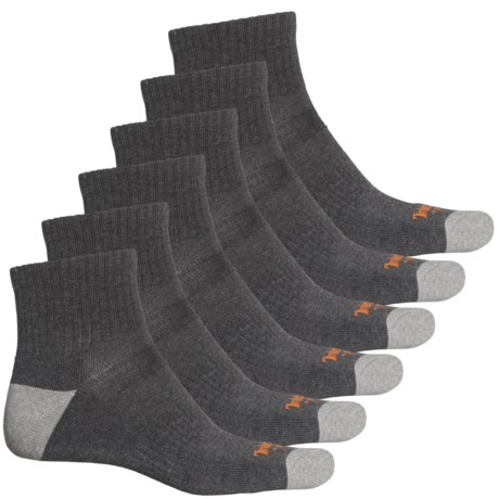 Timberland Pro Basic Half-Cushion Socks - 6-Pack, Quarter Crew (For Men) - CHARCOAL (L )