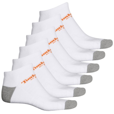 Timberland Pro Basic Low-Cut Half-Cushion Socks - 6-Pack, Below the Ankle (For Men) - WHITE (L )