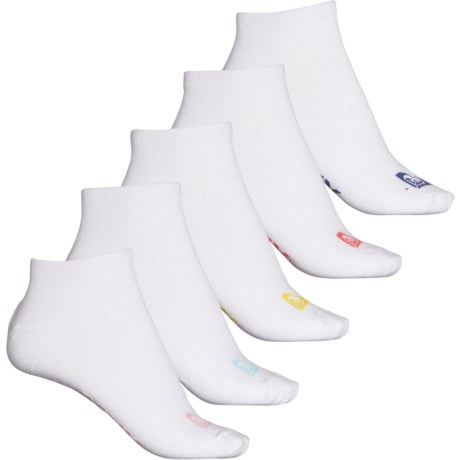 Roxy Basic Low-Cut Socks - 5-Pack, Below the Ankle (For Women) - WHITE (M )
