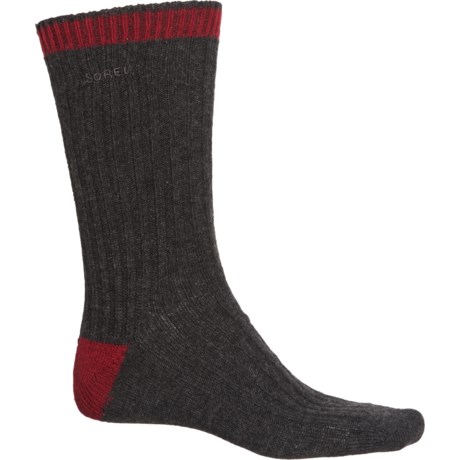 Sorel Basic Rib Socks - Merino Wool, Crew (For Men) - GREY (L )