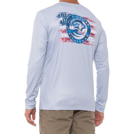 All American Fisherman Bass Stripes T-Shirt - UPF 30, Long Sleeve (For Men) - MICROCHIP (L )