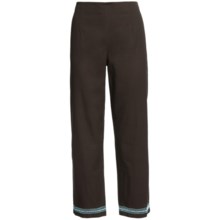 Beaded Crop Pants - Cotton (For Women) in Brown - 2nds