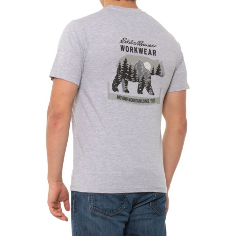 Eddie Bauer Workwear Bear Graphic Pocket T-Shirt - Short Sleeve (For Men) - LIGHT GREY HEATHER (XL )