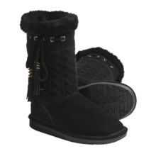 Bearpaw Constantine Winter Boots - Suede, Cable Knit, Sheepskin/Wool Lined (For Women) in Black - Closeouts