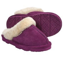 Bearpaw Loki II Slippers - Suede, Sheepskin Lining (For Kids and Youth) in Boysenberry - Closeouts