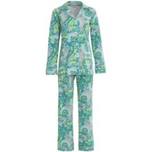 Bedhead Patterned Cotton Knit Pajamas - Long Sleeve (For Women) in Pool Palm Springs Paisley - Closeouts