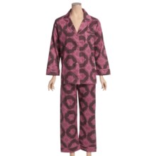 Bedhead Printed Cotton Sateen Pajamas - 300 Thread Count, Long Sleeve (For Women) in Plum Medallion - Closeouts