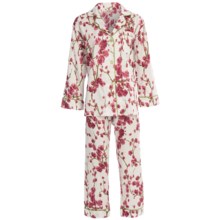 Bedhead Printed Cotton Sateen Pajamas - 300 Thread Count, Long Sleeve (For Women) in Red Blossom - Closeouts