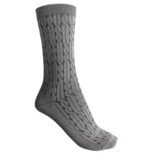 b.ella Cameron Crew Socks - Twisted Rib (For Women) in Grey Caviar - Closeouts