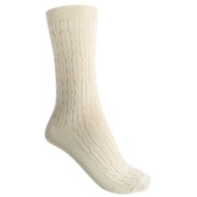 b.ella Cameron Crew Socks - Twisted Rib (For Women) in Ivory - Closeouts