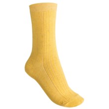b.ella Didi Mesh Panel Rib Socks - Crew (For Women) in Yellow - Closeouts
