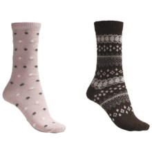 b.ella Dot and Fair Isle Socks - 2-Pack (For Women) in Pink/Cocoa - Closeouts