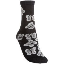 b.ella Farfalla Butterfly Socks - Quarter-Crew (For Women) in Caviar - Closeouts