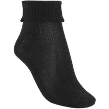 b.ella Scallop Cuff Ankle Socks - Mercerized Pima Cotton (For Women) in Caviar - Closeouts