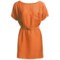 Belted Woven Dress - Short Sleeve (For Women) in Orange