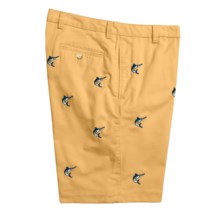 Berle Cotton Twill Shorts - Embroidered Catch (For Men) in Yellow Marlin - Closeouts