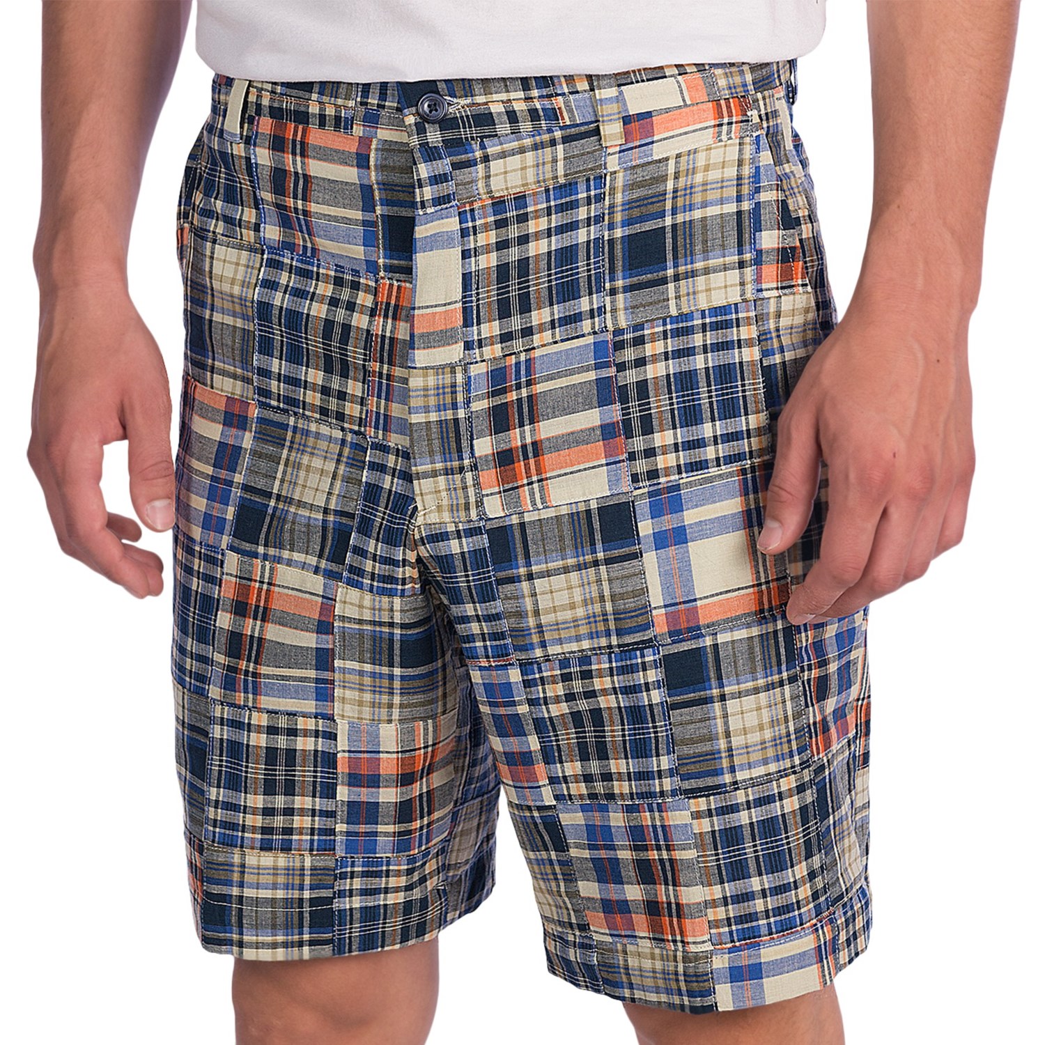 Berle Patch Indian Madras Shorts Cotton (For Men) Save 83