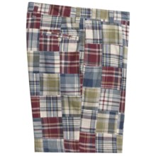 Berle Patch Madras Shorts - Cotton (For Men) in Light Green/Tan - Closeouts