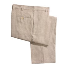Berle Solid Linen Pants - Flat Front (For Men) in Natural - Closeouts