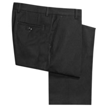 Berle Wool Gabardine Pants - Pleats    (For Men) in Charcoal - Closeouts