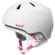 Bern Nina ZipMold Multi-Sport Helmet - Removable Winter Liner (For Girls) in Gloss White/White Fleece - Closeouts