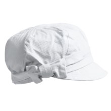 Betmar Bow Cap (For Women) in White Diamond Texture - Closeouts