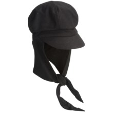 Betmar Boy Meets Girl Knit Cap - Attached Scarf (For Women) in Black - Closeouts