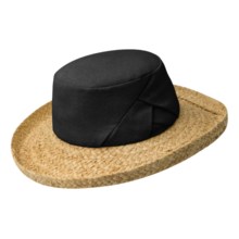 Betmar Linen-Raffia Beach Hat (For Women) in Black - Closeouts