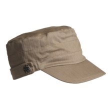 Betmar Military Brass Button Accent Cap (For Women) in Sand - Closeouts