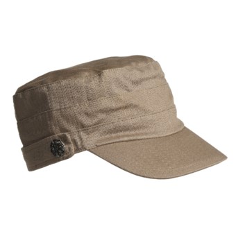 Betmar Military Brass Button Accent Cap (For Women) in Sand
