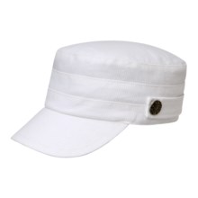 Betmar Military Brass Button Accent Cap (For Women) in White - Closeouts