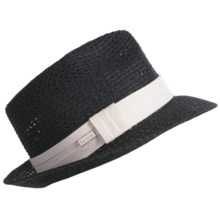 Betmar Peony Braided Fedora Hat (For Women) in Black - Closeouts
