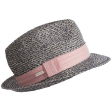 Betmar Peony Braided Fedora Hat (For Women) in Blue Multi - Closeouts