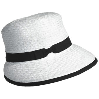 Betmar Scallop Braid Visor Cap (For Women) in White/Black