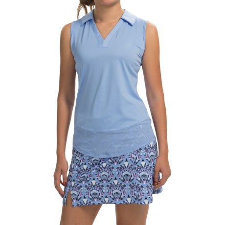 Bette and Court Shift Solid Polo Shirt Sleeveless (For Women)